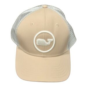 Vineyard Vines Performance Whale Dot Trucker Hat – Beige & White NWOT‎